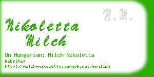 nikoletta milch business card